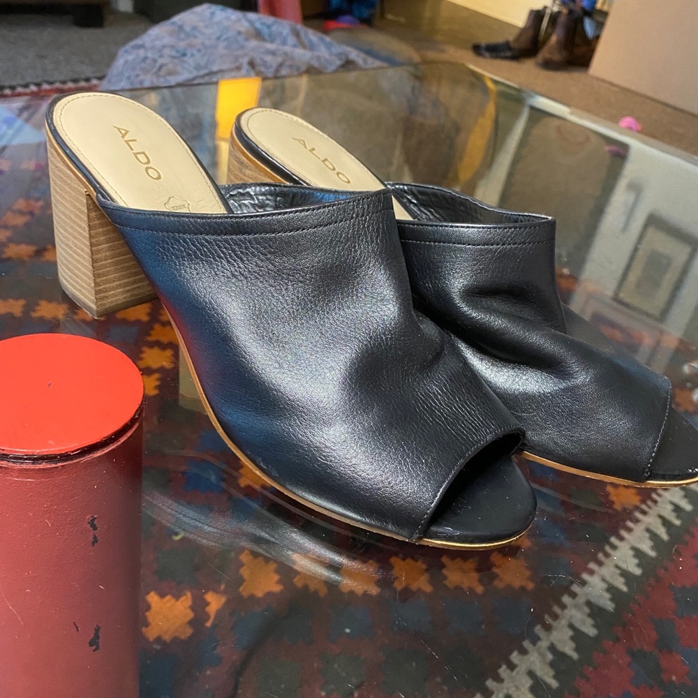 Aldo leather mules
